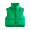 Comercio Exterior Transfronterizo Spot 2025 Chaleco Cálido Delgado Estilo Europeo y Americano para Mujer 9 Colores con Cuello Alto Chaleco para Ropa Exterior de Otoño para Mujer