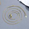 Collar Universal de Plata de Ley S925 Chapado en Oro Tipo Caja Hecho a Mano DIY Collar de Platino con Cuentas en Forma de O Pulsera Ajustable con Aguja