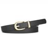 Cinturón de Cuero Retro Transfronterizo para Mujer, Moderno y Decorativo, Sensación de Alta Gama, Cinturón Delgado, Sencillo y Versátil, Cinturón Negro Casual para Jeans