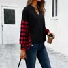 Otoño 2026 Nueva Moda Femenina Europea y Americana Marca Independiente Bestseller de Amazon Clásico Casual Patchwork Cuadros Top de Manga Larga