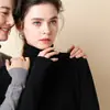 Novo Suéter Pulôver de Gola Alta Estilo Coreano Outono/Inverno 2021 Manga Longa Cor Sólida para Mulheres Atacado