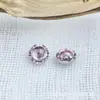 Pendientes de Aleación de Titanio Astmf-136 con Borde Dentado y Circonita G23 Titanio Rosca Interna Cabezal de Joyería para Pendientes