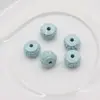 Minério associado magnesita injeção sintética turquesa de segunda geração contas espaçadoras azul-esverdeado contas esculpidas em meandro acessórios de chaveiro de casca de tartaruga