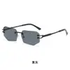 Gafas de Sol Poligonales Metálicas Retro de Montura Fina para Mujer, Gafas de Sol Estilo Calle Celebridad de Internet, Gafas de Sol Versátiles de Moda Europeas y Americanas