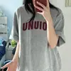 Camiseta de Manga Corta Holgada 100% para Mujer, Estilo Casual Americano, Grulla Blanca, Verano Nuevo Estilo, Estilo Hong Kong, Estilo Perezoso, Versátil, Sin Mangas