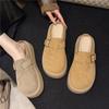 Meias Pantufas Estilo Birkenstock para Mulheres, Novas Sandálias Plataforma Casuais Versáteis Retro Slip-On com Solas Grossas