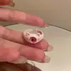 Anel Aberto Retro de Luxo Leve para Mulheres, Cor Prata com Zircônia Microincrustada, Anel para Dedo Indicador, Estilo Minimalista Único, Anel com Design de Nicho