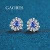 Europa y Estados Unidos pendientes de plata de ley 925 de lujo avanzado corazón de amor paloma rojo verde azul para mujer 5*5 mm para enviar a novias