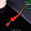 Colgante de Cinabrio de Alto Contenido, Calabaza de la Paz, Cadena para Bolso de Teléfono Móvil, Hebilla de Paz de Arena Roja, Colgante para Teléfono Móvil, Pequeño Accesorio Decorativo