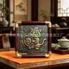 Animales del Zodiaco Adorno en Relieve de Oro Puro 999 Nuevo Estilo Chino Retro Pintura sobre Placa de Cobre Escritorio de Oficina Decoración del Hogar Artesanía Regalo