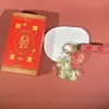Chaveiro de Pônei de Desenho Animado Banhado a Ouro com Folha de Ouro, um Pingente de Bolsa Rápido-Rico-Fique-Rico-em-um-Flash, Presente de Bênção de Ano Novo para o Ano do Cavalo