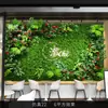 Muro Vegetal Transfronterizo, Muro Vegetal Artificial Tridimensional Simulado de Gama Alta, Decoración de Flores Artificiales, Fondo Verde, Muro de Césped Famoso en Internet