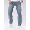Calça Jeans Masculina, Elástica e Confortável, Calça Jeans de Corte Reto na Cor Azul Marinho, Calça Masculina Simples e Emagrecedora, Adequada para Todas as Estações