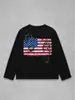Camiseta Suelta de Verano con Estampado de Dibujos Animados, Bandera de Marca de Moda Y2K Estilo Hip-Hop Callejero Americano para Hombres y Mujeres, Versátil y Moderna