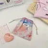 34225 Bolsa de Armazenamento com Cordão Floral Pequeno Pastoral Cosméticos Portátil Batom Organizador de Viagem