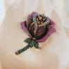 Europeu e americano ins liga diamante rosa broche flor mulheres exagerado popular corsage terno acessórios pino