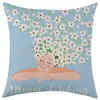 Funda de almohada de lino con estampado de flores de cuatro estaciones para Amazon transfronterizo, funda de almohada decorativa cuadrada para coche y sofá, cojín