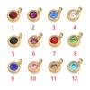 Em estoque DIY jóias acessórios 6.5mm anel duplo birthstone diamante copo pingente atacado aço inoxidável 12 meses de aniversário pedra