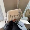 Estilo Popular de Este Año Bolso Pequeño Plegado para Mujer 2025 Nueva Moda de Verano Bolso Cruzado de Hombro con Cadena Bolso Cuadrado Pequeño