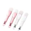 Pincel de Silicone Dupla Face Tipo Espátula com Cerdas Macias para Máscara Facial, Escova de Limpeza Facial e Base, Pincel Especial para Maquiagem de Máscara de Lama para Spa