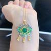 Ágata natural calcedônia incrustada pingente feminino cloisonne clavícula cadeia leve colar de luxo colar de bem-estar ao vivo