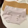 Pacote com 60 Unidades Algodão de Fibra Longa Algodão Puro Feminino Sem Costura Simples 10A Antibacteriano Gancho Estendido Cintura Média Calcinhas Femininas