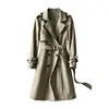 Trench coat de alta qualidade estilo britânico para mulheres, novo casaco fino de comprimento médio para primavera e outono de 2026 para o início do outono, roupas femininas da moda