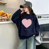 Ropa para niños otoño sudadera para niñas 2026 nueva estilo primavera y otoño ropa para niñas estampado de corazón top para niños en stock moderno