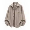 Camisa para Hombre Transfronteriza 2026 Otoño Nueva Estilo Hong Kong Holgada Pana Talla Grande Manga Larga Camisa Casual para Hombre