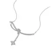 Colar de Prata 925 Moissanita Corrente para Clavícula Feminina Moda Pingente Geométrico Luxo Leve Corrente de Pescoço de Alta Qualidade Atacado em Estoque