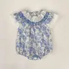 Vestido Floral Novo Estilo de Verão para Meninas, Macacão de Bebê, Conjunto Peça Única, Vestido de Princesa, Roupas Combinando Estilosas para Irmãs