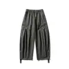 Marca moderna ButterTiger, calça de corte 3D, perna larga com bolsos grandes, modelagem solta masculina, calça de trabalho versátil, BK66