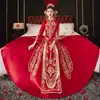 Novo Estilo 2026 Vestido de Casamento Chinês Tradicional Xiuhe de Alta Resistência para Noivas, Vestido Dragão e Fênix, Vestido Feminino Slim-Fit para Outono e Inverno