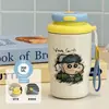 Nueva taza térmica y conservadora de frío, serie de pintura al óleo, un regalo para niños pequeños, portátil para uso en exteriores, taza de café moderna para estudiantes