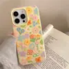 Flores Coloridas Dopamina Estilo Ins Adequadas para Capa de Celular Apple 17/15 iPhone 14 3D 16 Pro Max para Mulheres