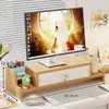 Soporte Ajustable en Altura para Computadora, Soporte para Colocar Monitor en Escritorio de Oficina, Escritorio de Estación de Trabajo con Estante de Almacenamiento con Cajón, Soporte para Laptop