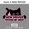 Novo Adesivo Refletivo Gato Preto Motorista Iniciante Divertido Motorista Iniciante Por Favor Espere Pacientemente Adesivo Magnético