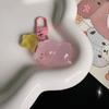 Llavero luminoso tridimensional con forma de cerdito estrellado, ideal como regalo para la mochila escolar, para niña, para novia.