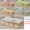 Mesa de Arte de Madera Maciza para Jardín de Infancia Mesa Combinada para Garabatear Mesa de Bloques de Construcción de Juguete para Niños Mesa de Juego de Aprendizaje para Pintura y Manualidades
