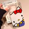 Lindo Moño de Dibujos Animados KT para Carcasa de Teléfono Apple 16promax iPhone15 Japón y Corea 14 Completa 13 Dura