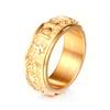 AliExpress vendiendo moda europea y americana anillo de titanio de seis palabras giratorio religioso anillo retro para hombre al por mayor
