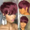 Peluca Nueva Temu Transfronteriza para Mujeres con Cabello Corto, Estilo Europeo y Americano, Cabello Negro Corto Sintético, Stock Listo de Fábrica al por Mayor