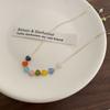 Collar con colgante de amor colorido para mujer, diseño de nicho, moda de chica dulce, accesorios versátiles, popular cadena de clavícula de influencer de internet