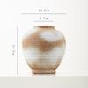 Jarrón de Cerámica de Gres Estilo Shumen Wabi-Sabi para Flores Secas con Tarro de Cerámica Blanca Hecho a Mano B&B Sala de Estar Adornos Decorativos Zen