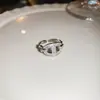 Fresco e radiante! Anel de dedo indicador borboleta oval flor zircônia nicho alta qualidade joia de mão moda luxo leve para mulheres