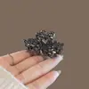 Presilha de cabelo de cisne de tamanho médio com strass de alta qualidade, estilo novo para mulheres, acessório de cabelo preto gunmetal, presilha de cabelo única para a parte de trás da cabeça, adequada para penteados semi-presos