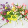 Flores Decorativas para a Sala de Estar, Margaridas Pequenas, Flores de Seda, Cercas Divisórias, Adereços de Paisagismo Floral, Flores Artificiais