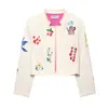 Exportación Transfronteriza Otoño 2025 Nuevo Retro Literario Casual Cuello Redondo Manga Larga Chaqueta Bordada 4786206