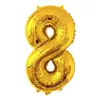 Versión Americana Cuerpo Delgado 32 pulgadas Número Globos de Papel de Aluminio Color Degradado Oro Plata Oro Rosa Globos Numéricos Venta al por Mayor