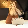Bolso de Axila Mate Vintage 2026 Nuevo Bolso de Hombro Tejido Cuero Genuino Simple para Mujer con Cordón Versátil Bolso Cesta